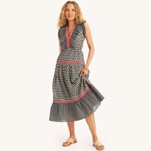 NAUTICA®️V-Neck Printed Tiered Dress Size-Medium